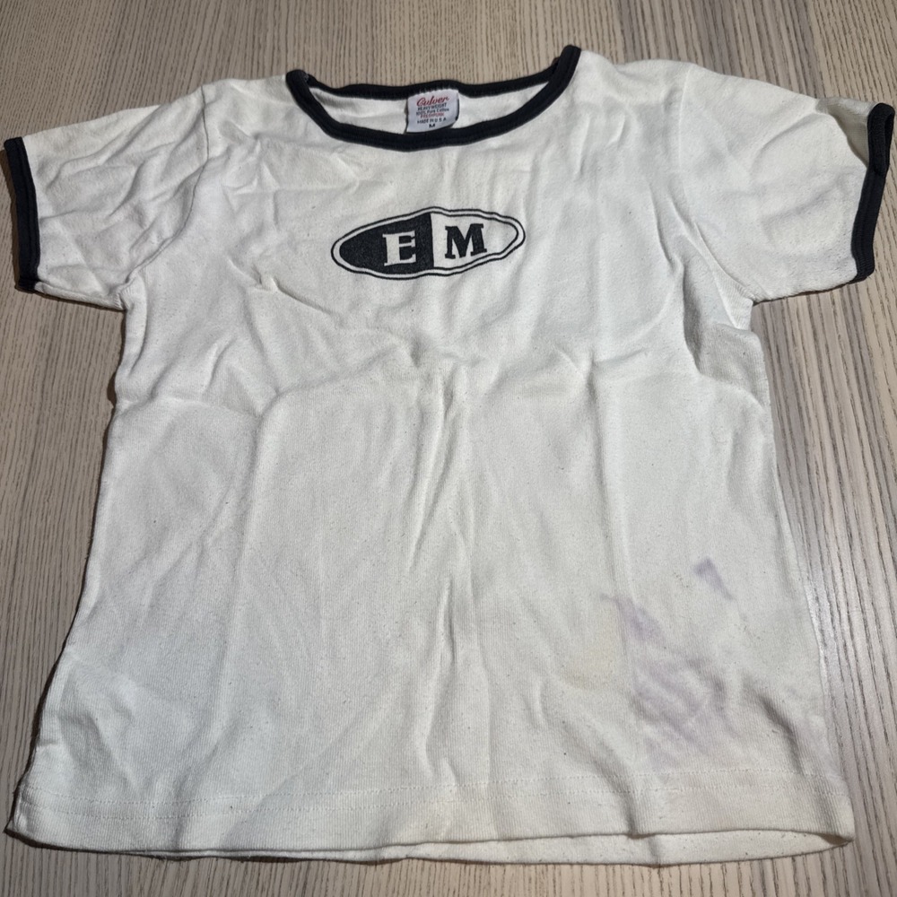 Vintage 90s Band Ringer Shirt M Culver Heavyweight Made USA Y2K